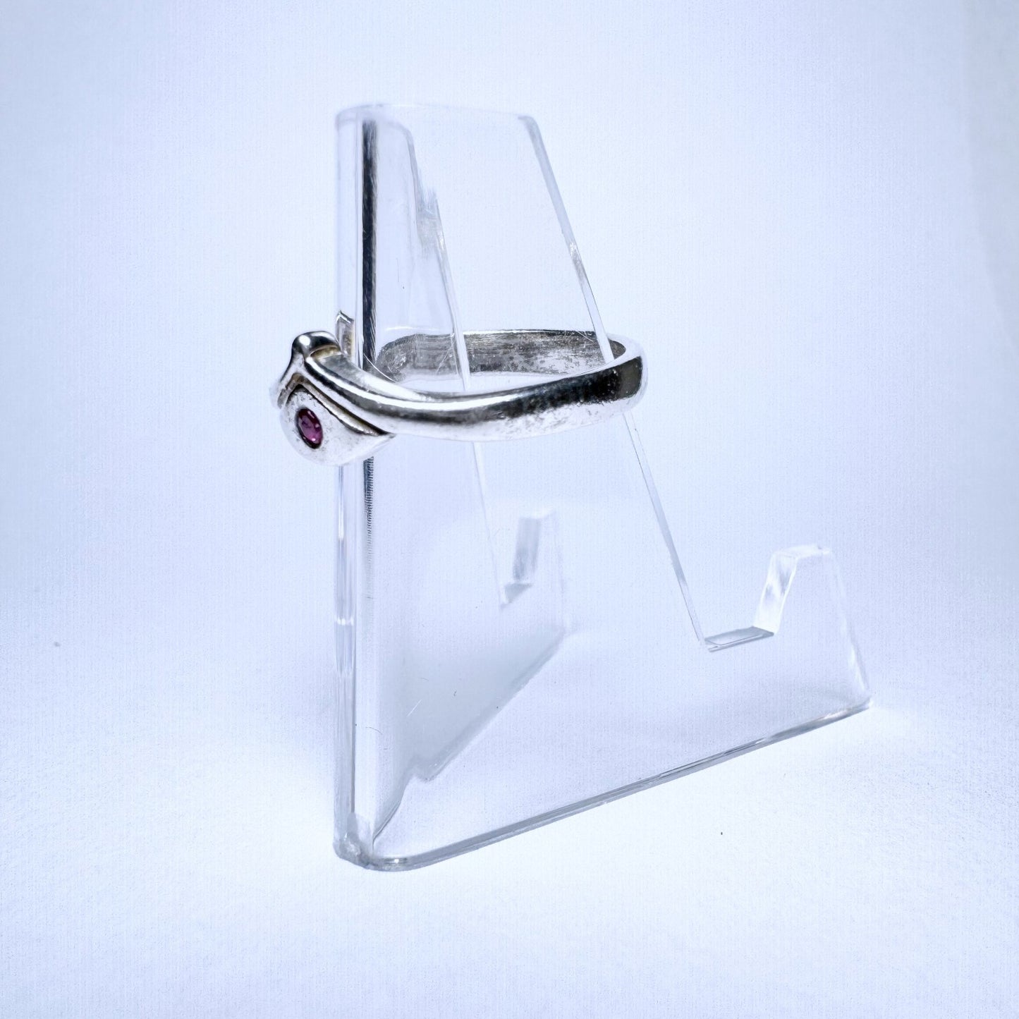 Ring 925er Silber Größe 54 mit rotem Stein 2,40g1