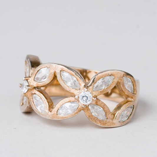 Ring Weiße Steine 7,83 g 925er Silber Größe 57 (18,1 mm Ø)0