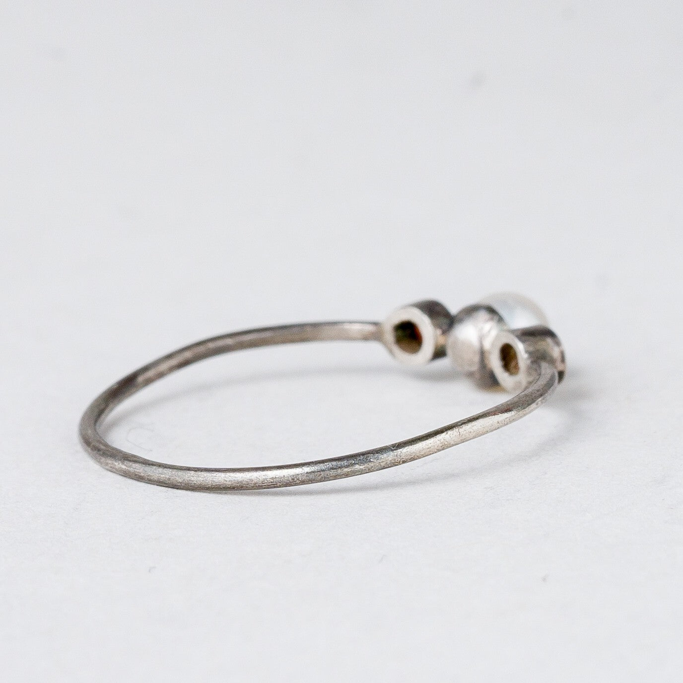 2 x Silber Ring Perle Größe 54 (17,2 mm Ø) 1,14 g3