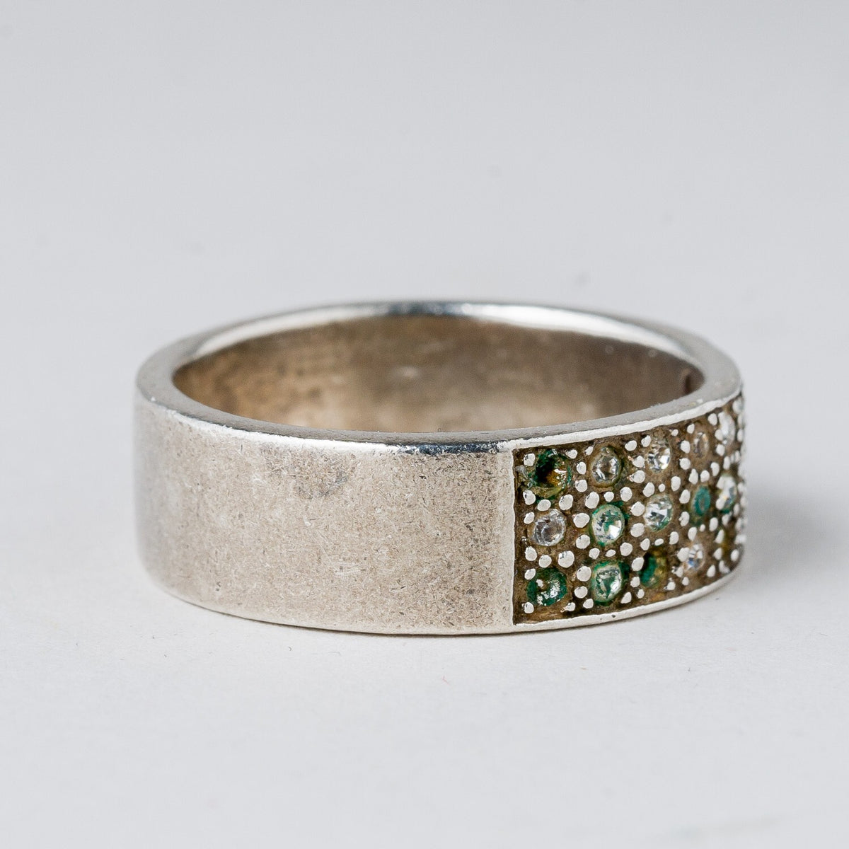 Silber Ring 925 Weiße Steine Größe 55 (17,5 mm Ø) 5,55 g1