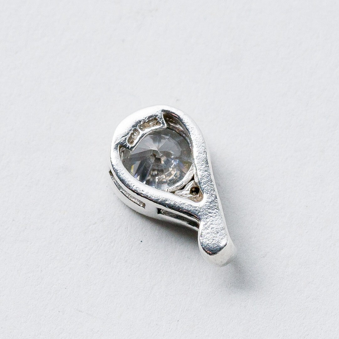 Silber Anhänger Weiße Steine 1,3 cm 1,26 g5