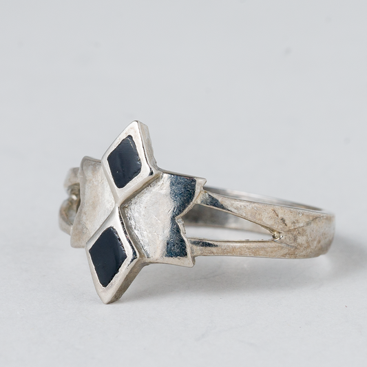 Ring Schwarzer Stein Silber 2,86 g Größe 59 (18,8 mm Ø)0