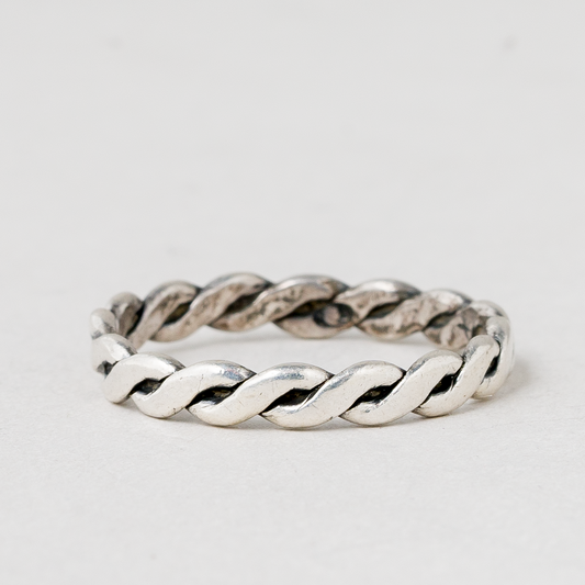 Ring geflochten Silber 1,67 g Größe 55 (17,5 mm Ø)0