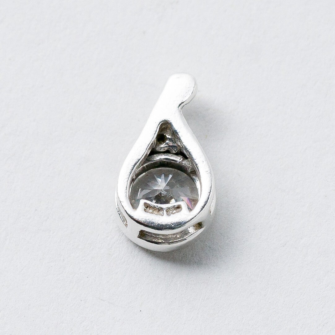 Silber Anhänger Weiße Steine 1,3 cm 1,26 g4