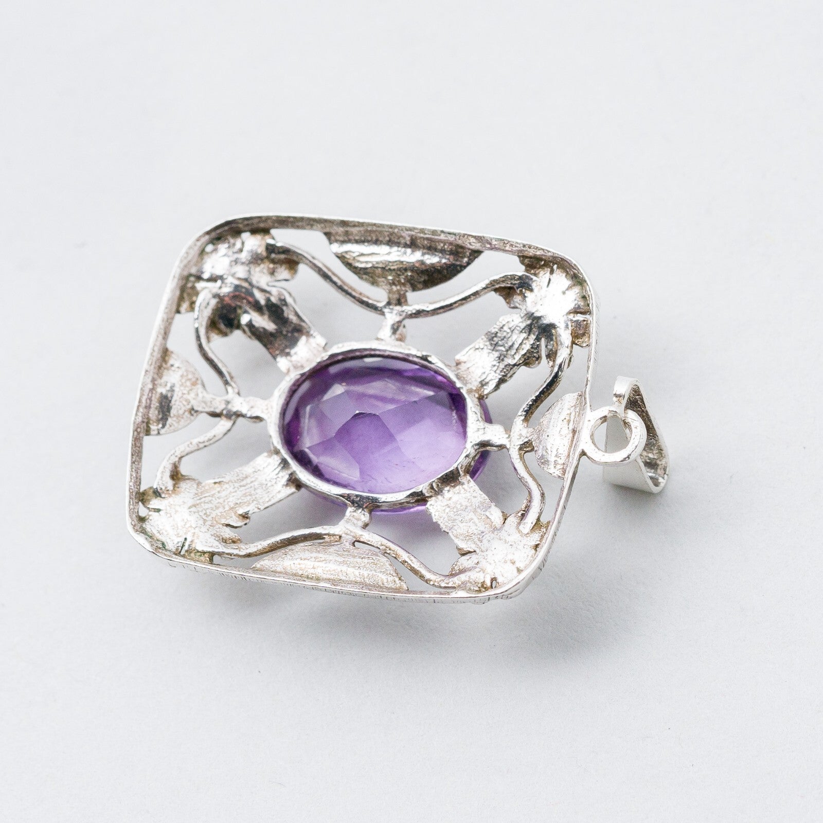 Anhänger 830 Silber Lila Stein 2,8 cm 2,95 g5