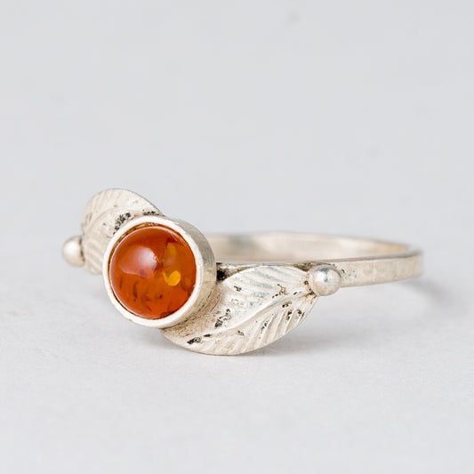 Ring Bernstein 1,1 g 900er Silber Größe 49 (15,6 mm Ø)0