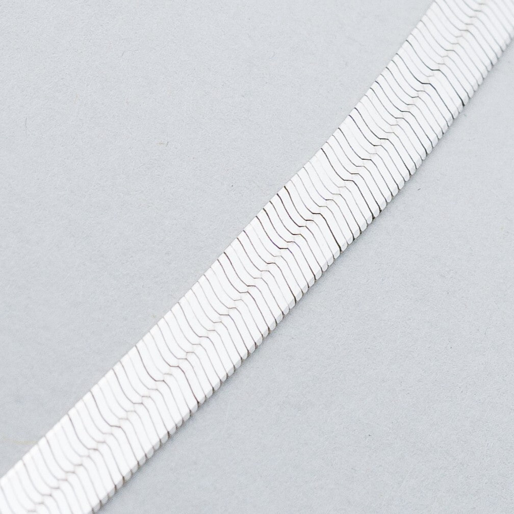 Silber Silberkette Halskette 40,5 cm 925 Flache Schlangenkette 9,48 g1