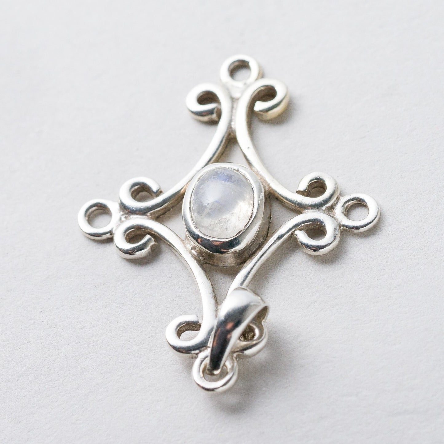 Silber Anhänger Kettenanhänger 925 Mondstein 3,5 cm 2,26 g6
