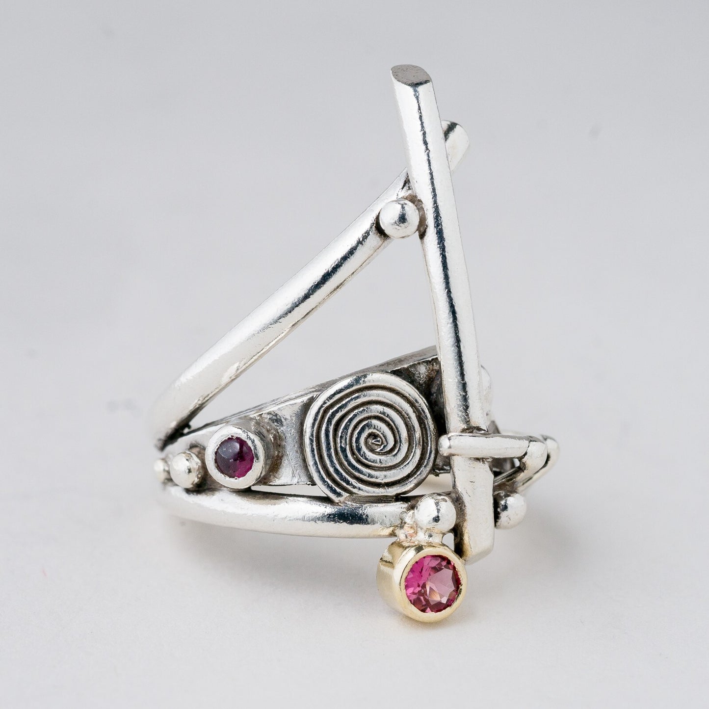 Ring Silber Rote Steine Größe 56 (17,8 mm Ø) 10,71 g5