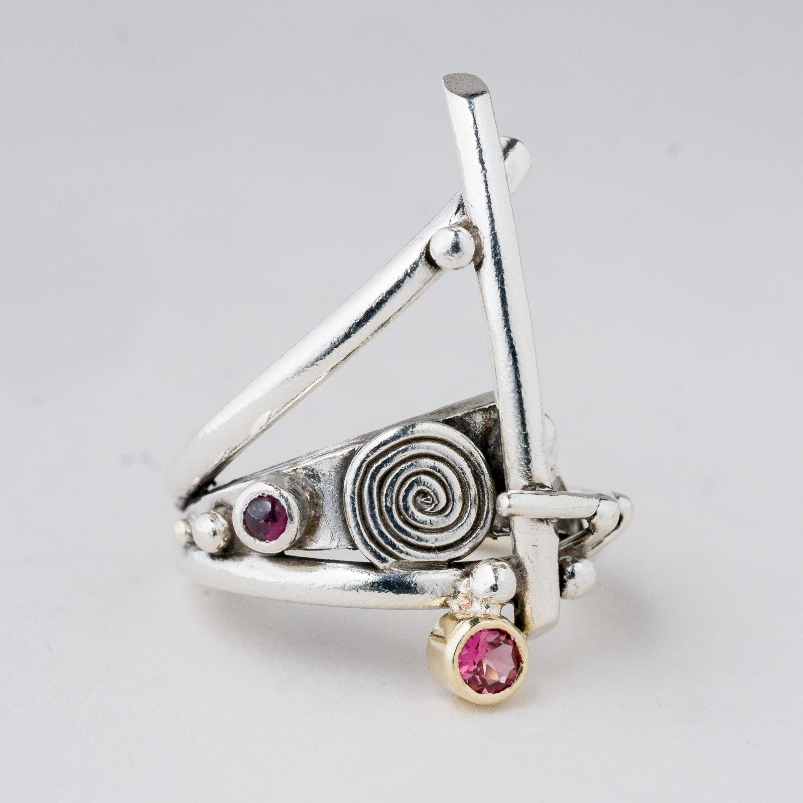 Ring Silber Rote Steine Größe 56 (17,8 mm Ø) 10,71 g5