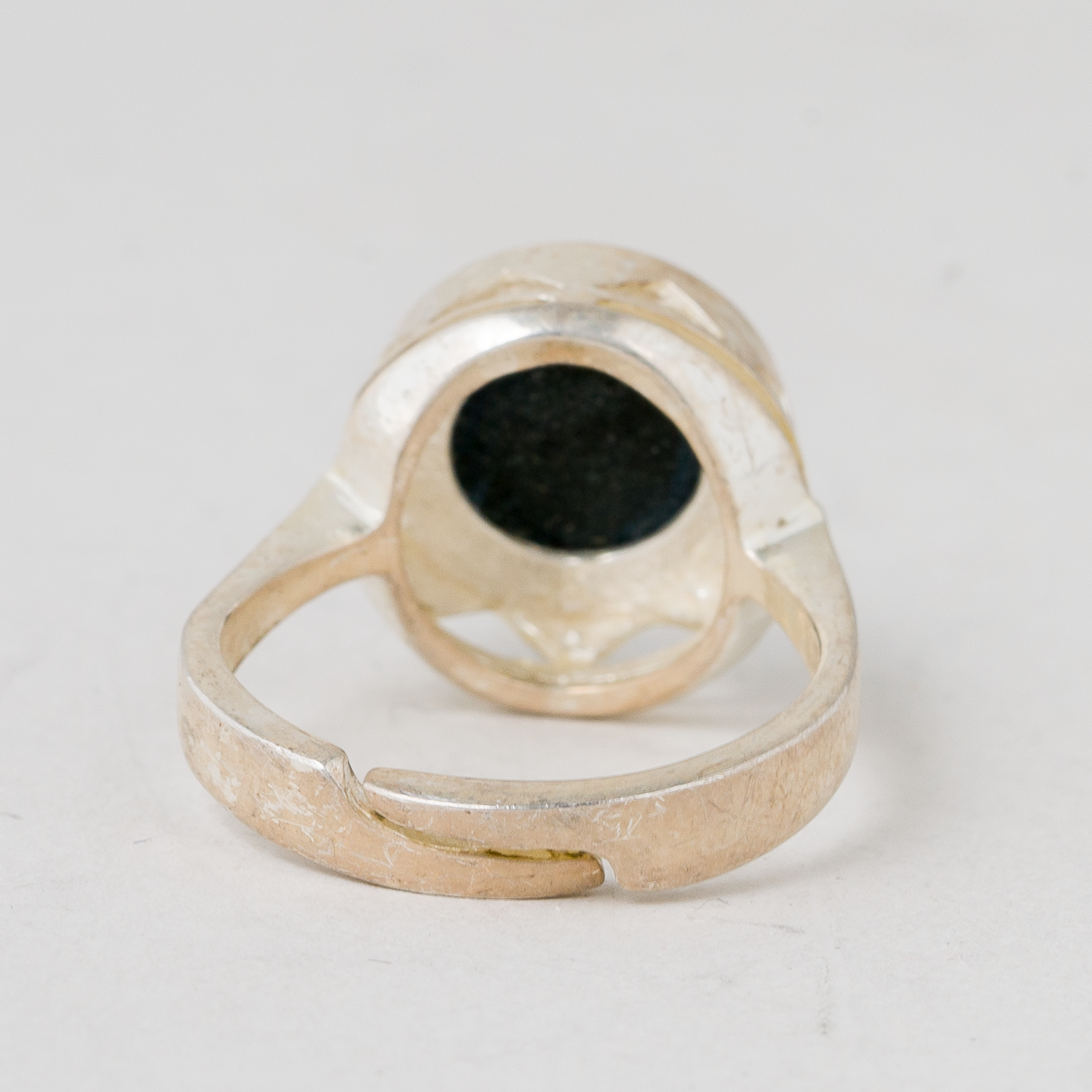 Ring Schwarzer Stein 925er Silber 4,1 g Größe flexibel2