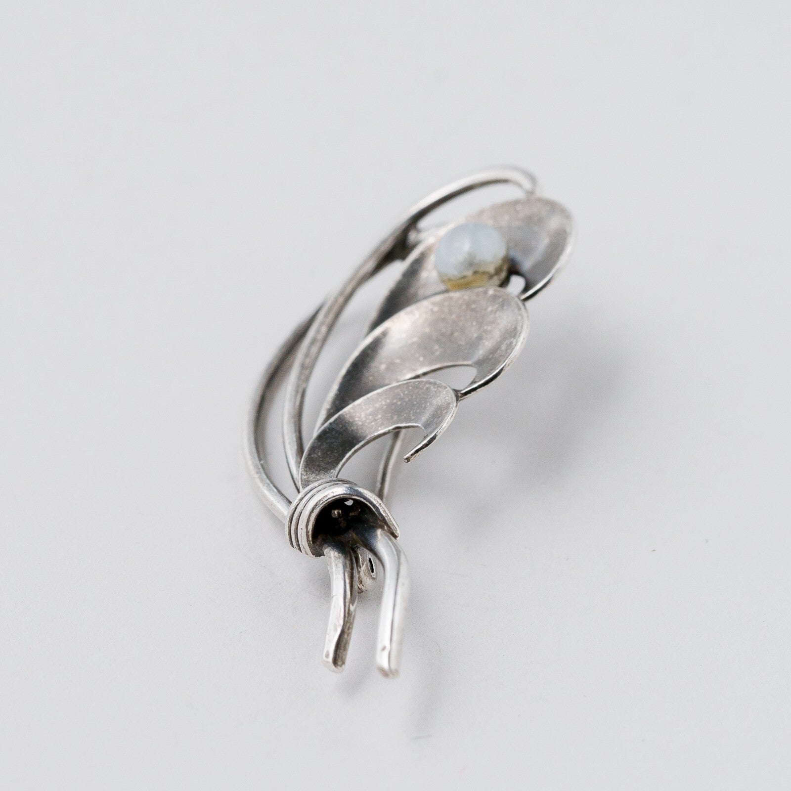 Silber Brosche 800 Perle 3,88 g1