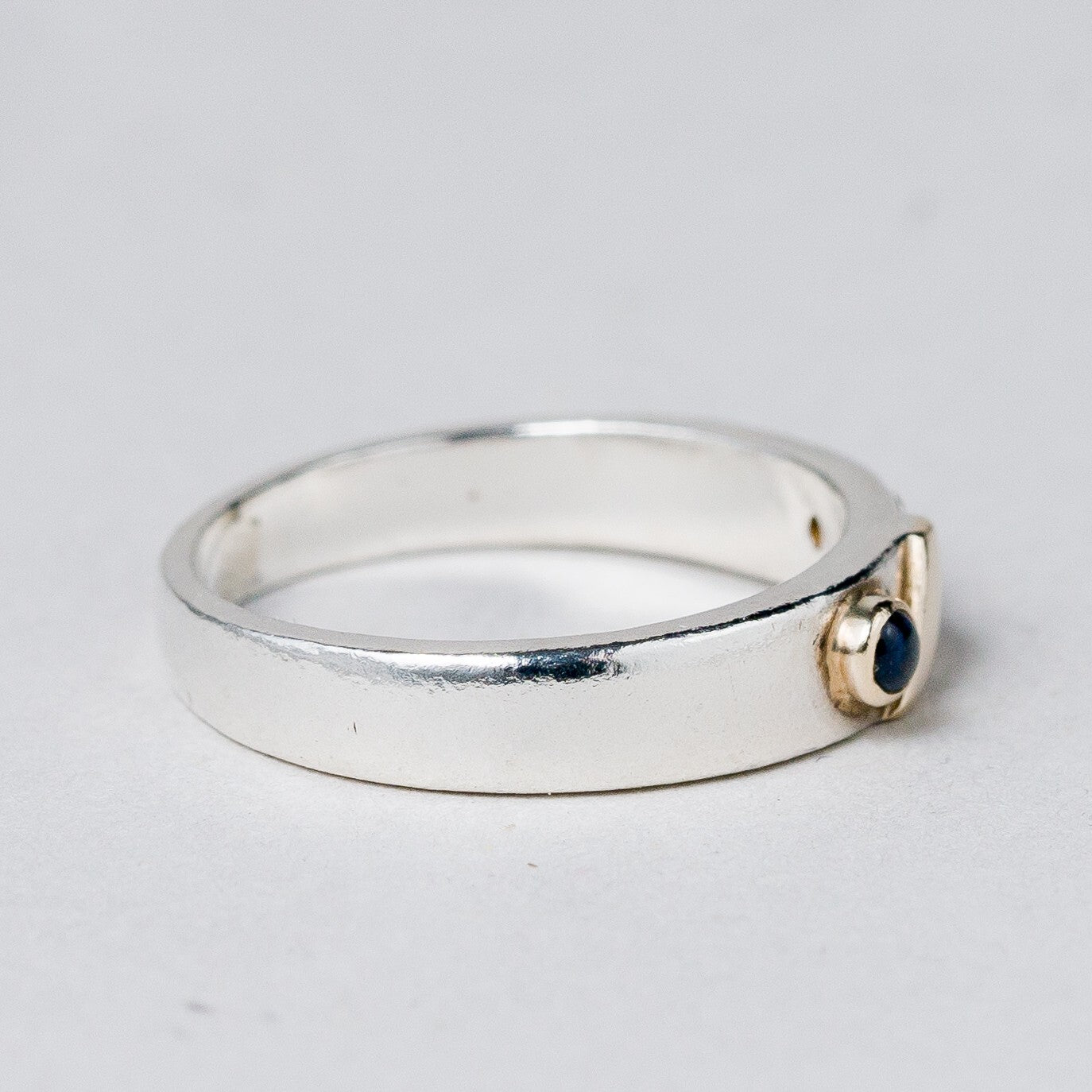 Silber Ring 925 Blauer Stein Größe 49 (15,6 mm Ø) 2,51 g4