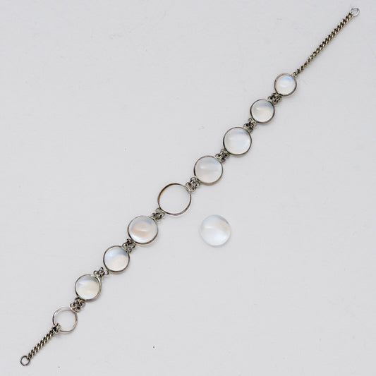 Silber Armband Weiße Steine 15 cm 4,08 g0