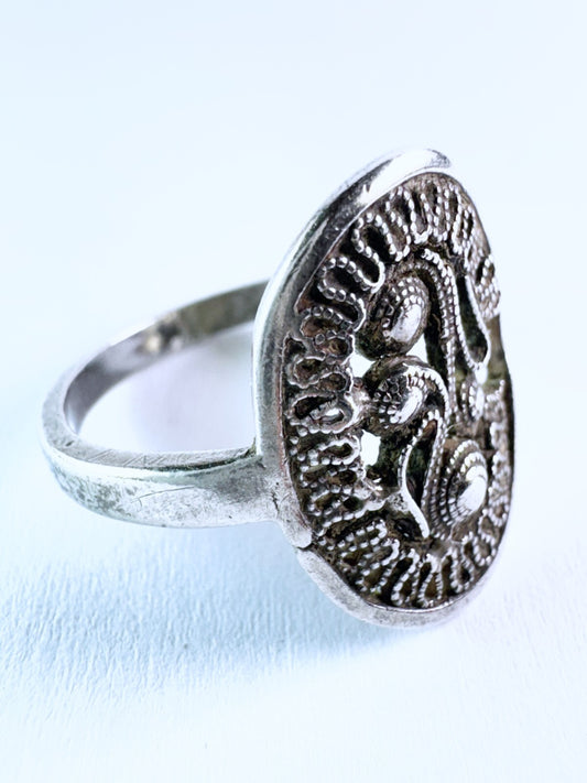 Silberring 800er Silber mit Verzierung Größe 59 (18,8 mm Ø) 3,24 g0