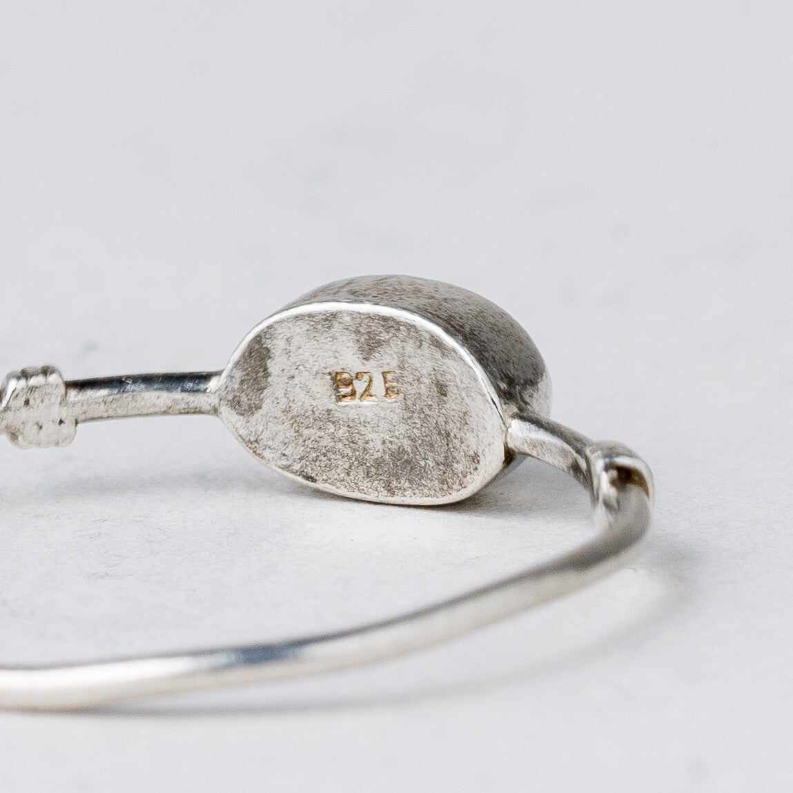 Silber Ring 925 Blauer Stein Größe 55 (17,5 mm Ø) 0,81 g5
