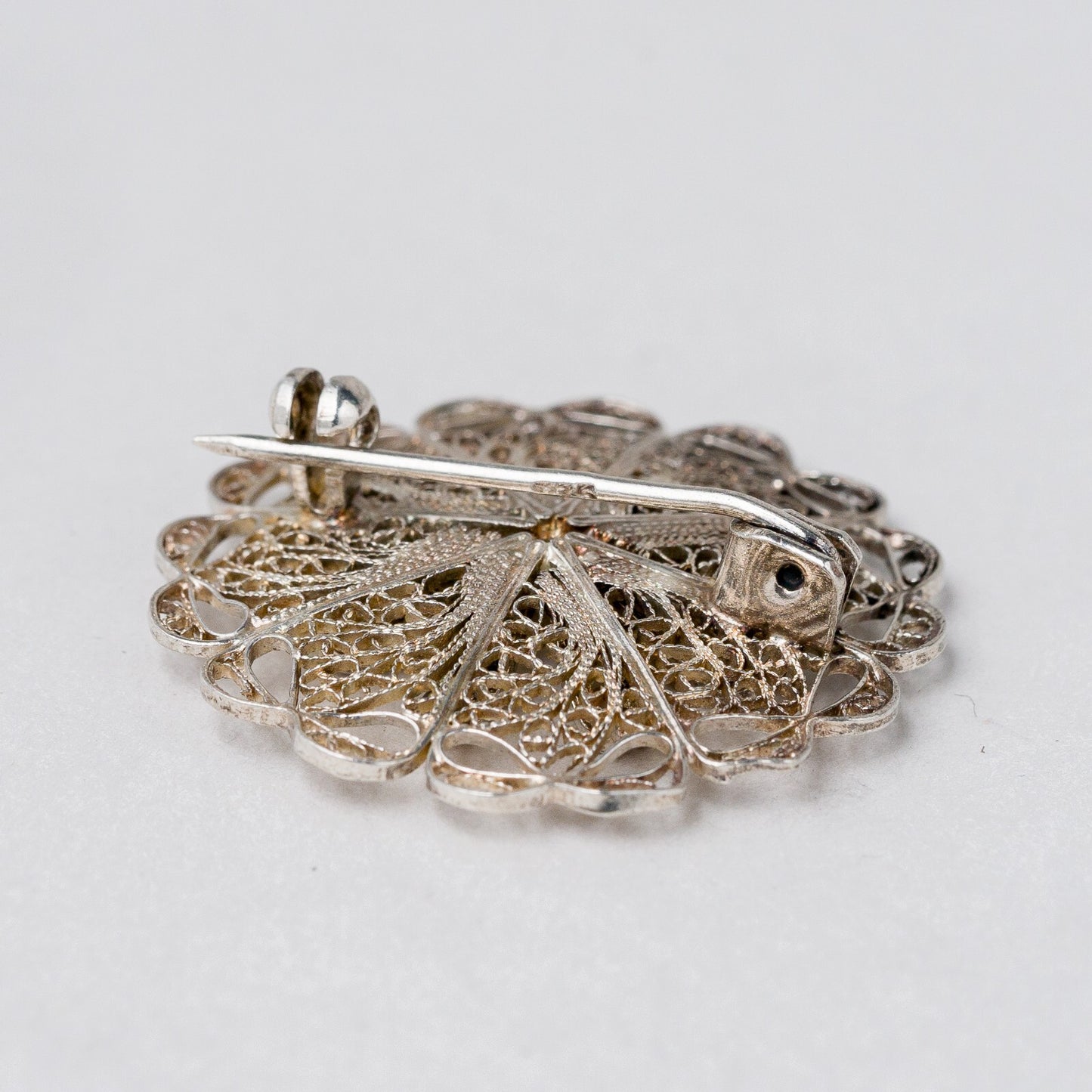 Brosche Silber filigran 3 cm 4,3 g4