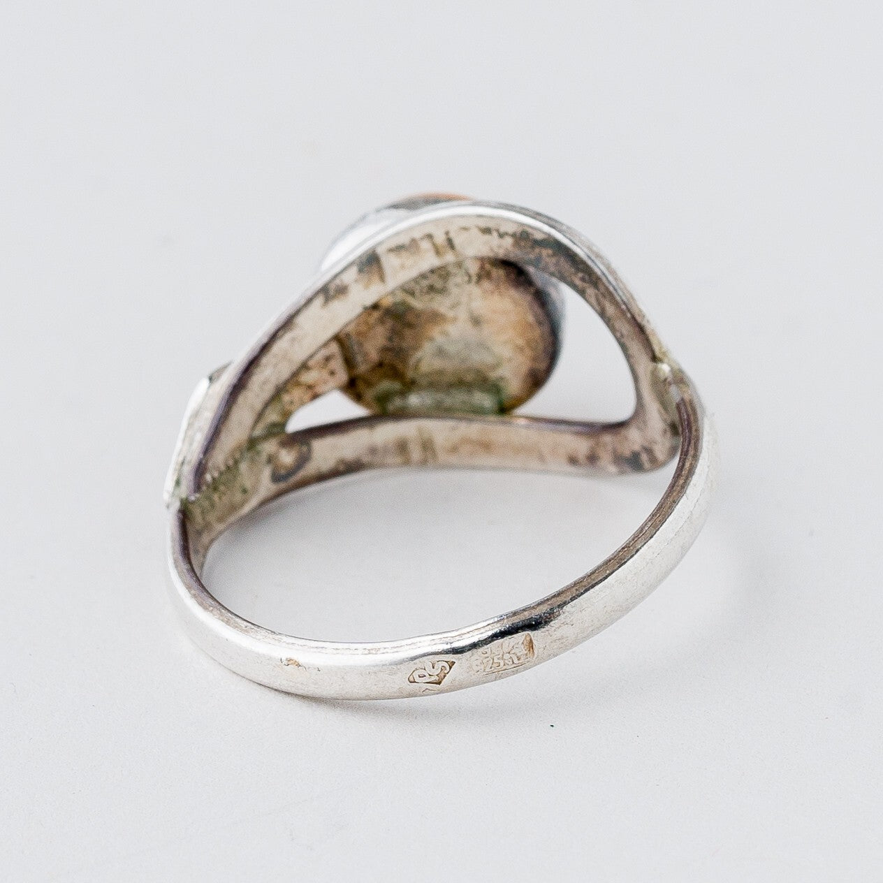 Silber Ring 925 Bernstein Größe 52 (16,5 mm Ø) 2,13 g3