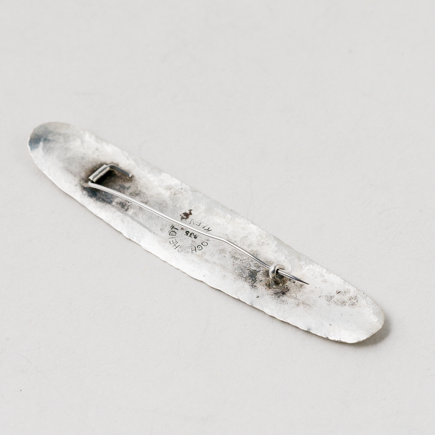 Brosche Hammerschlag 835er Silber 6,25 g 8 cm1