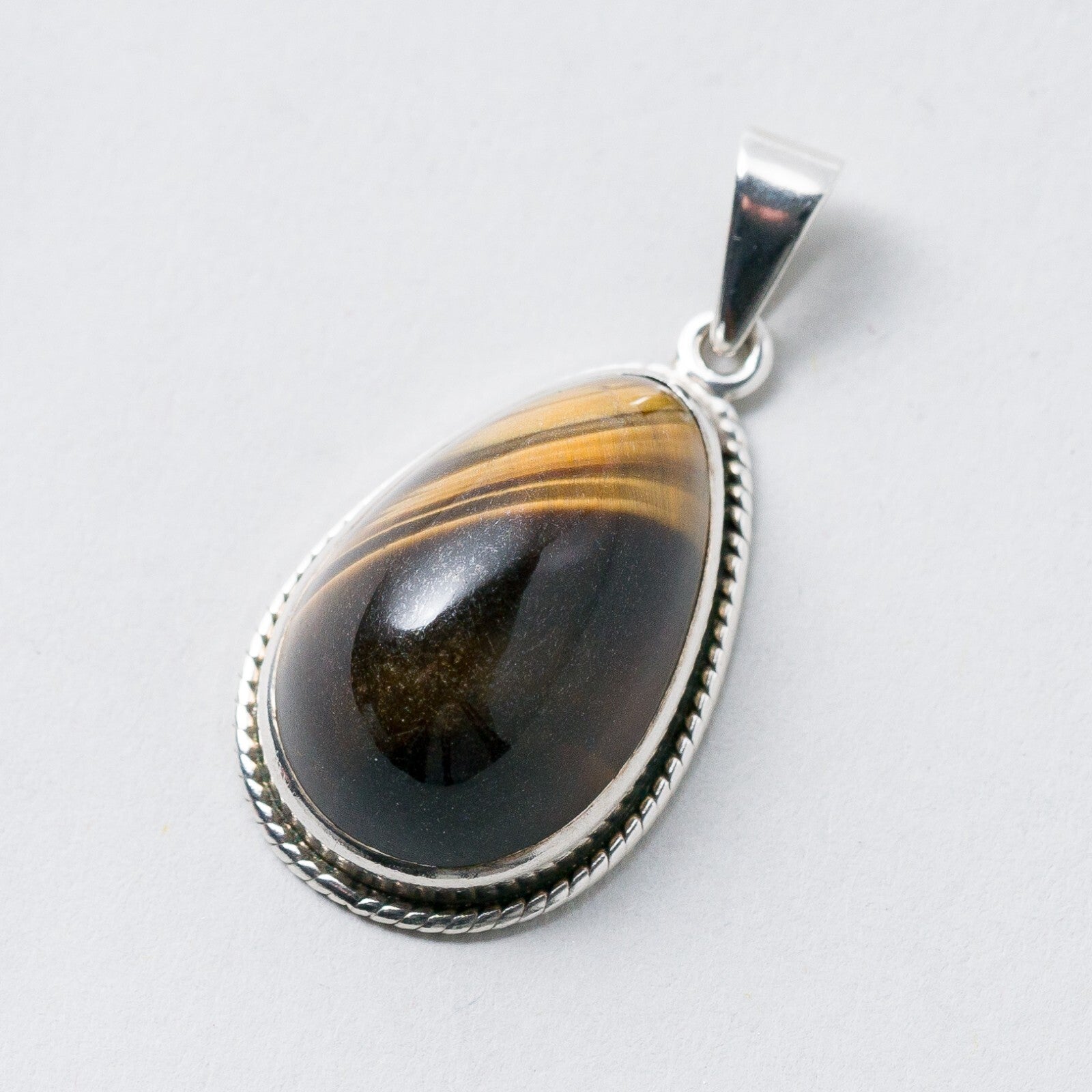 Silber Anhänger Tigerauge 3,1 cm 4,49 g0