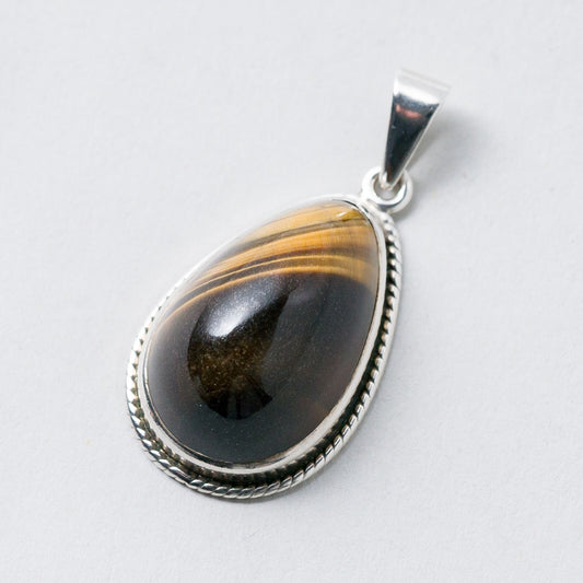 Silber Anhänger Tigerauge 3,1 cm 4,49 g0