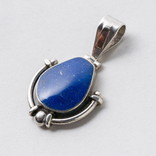 Anhänger Silber Blauer Stein 3,3 cm 4,26 g0
