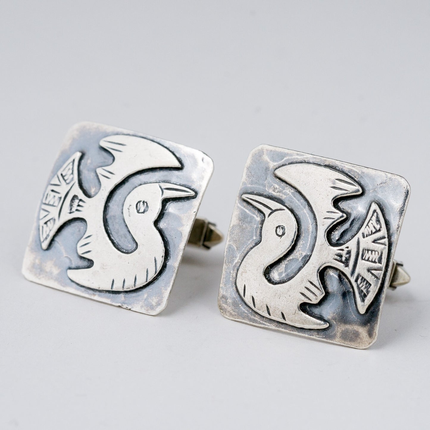 Silber Manschettenknöpfe 925 Vogel Peru 15,39 g0