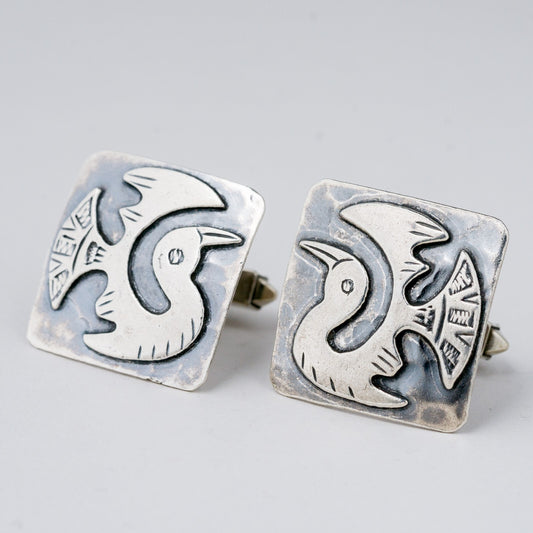 Silber Manschettenknöpfe 925 Vogel Peru 15,39 g0