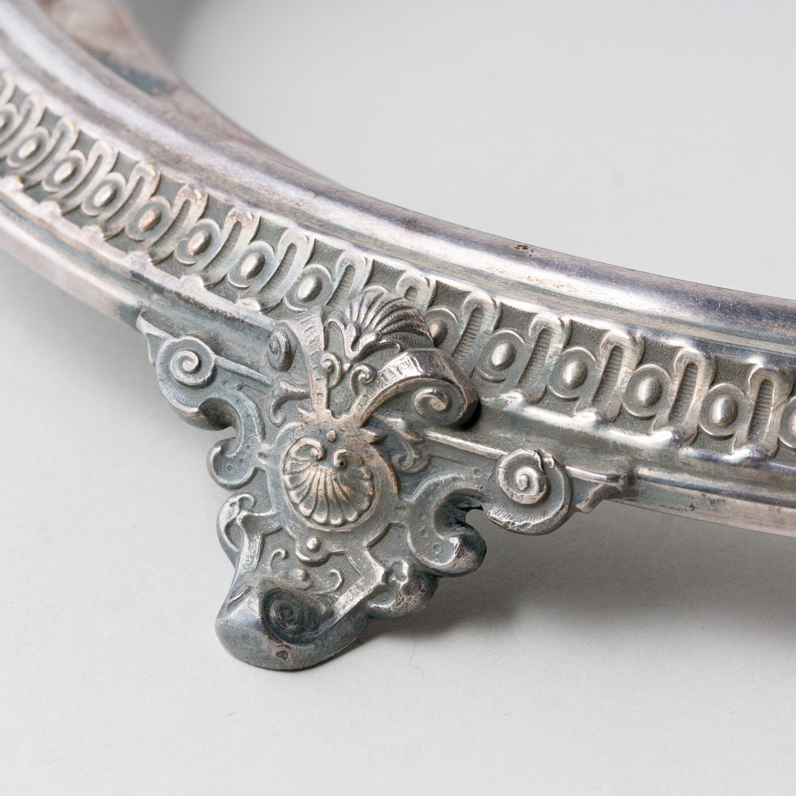 Henkeltablett Zwiebelmuster Metall versilbert6