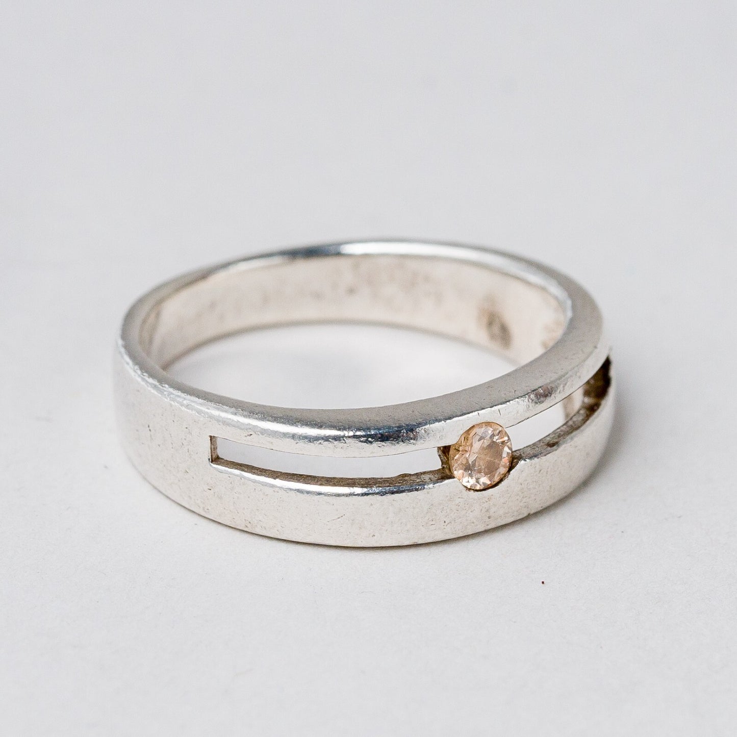 Ring Silber Oranger Stein Größe 54 (17,2 mm Ø) 4,33 g5