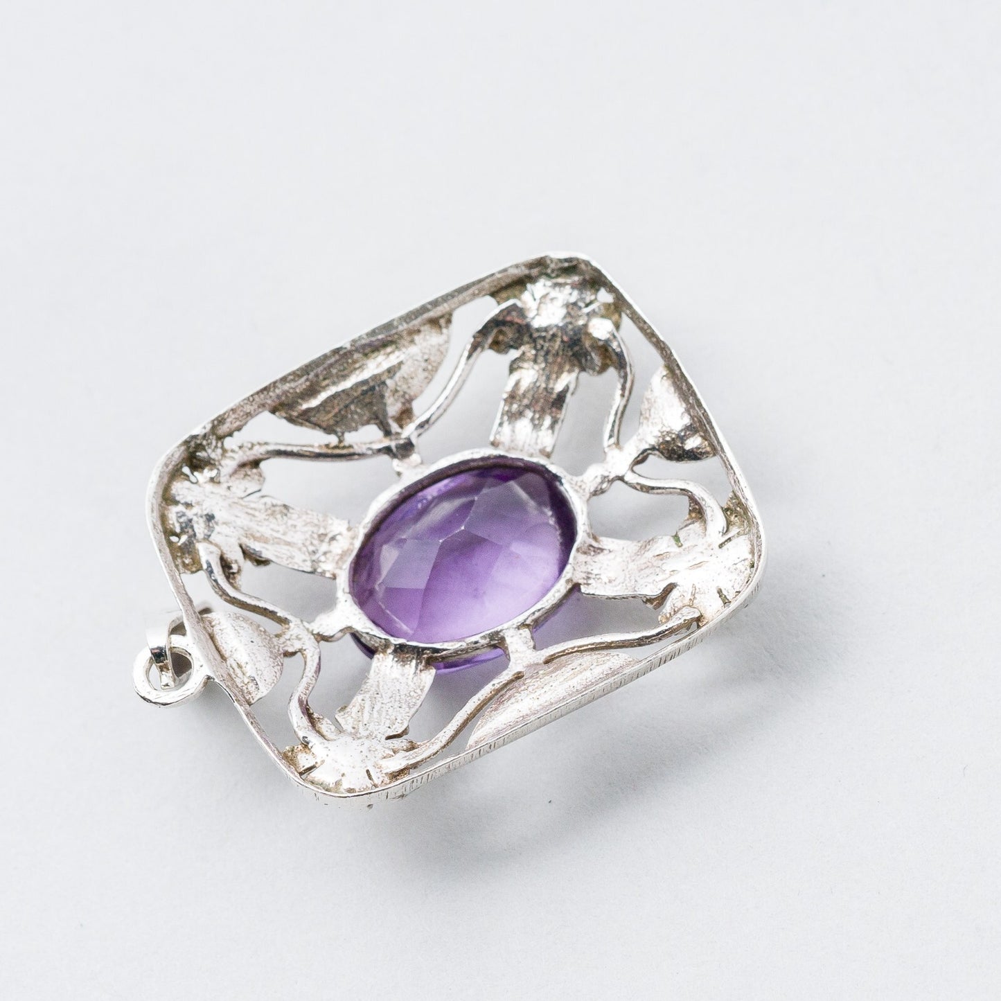 Anhänger 830 Silber Lila Stein 2,8 cm 2,95 g3