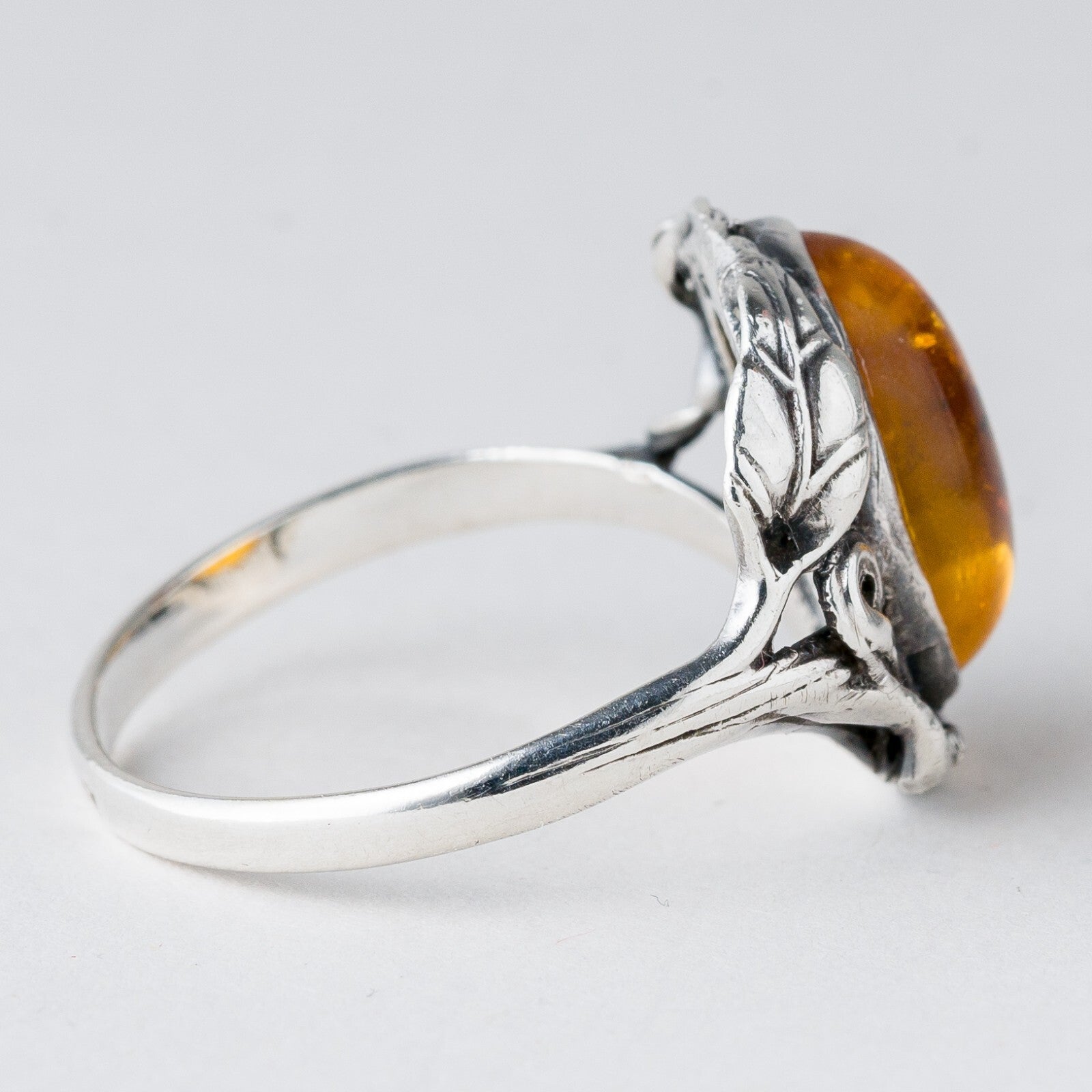 Silber Ring 925 Bernstein Größe 64 (20,3 mm Ø) 3,67 g2