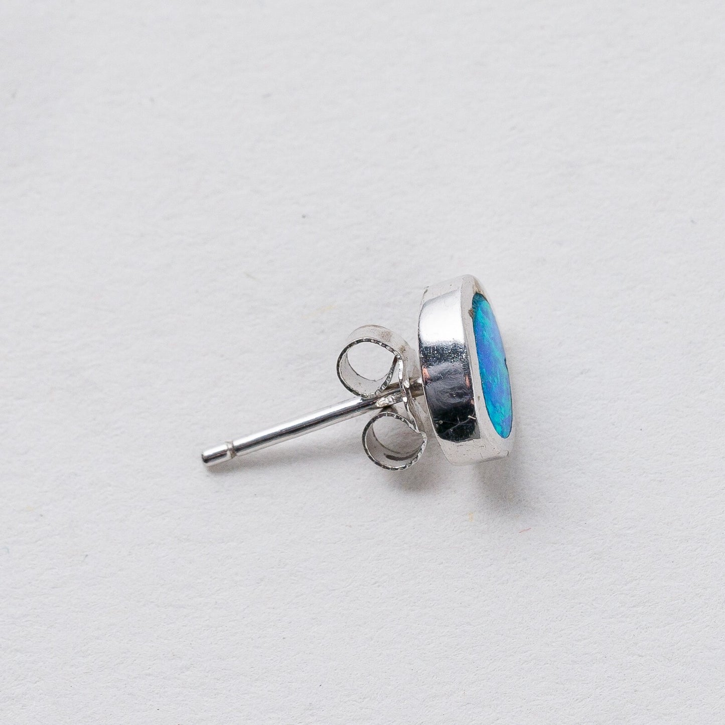 Einzelner Ohrring Ohrstecker 925 Silber Opal 0,65 g5