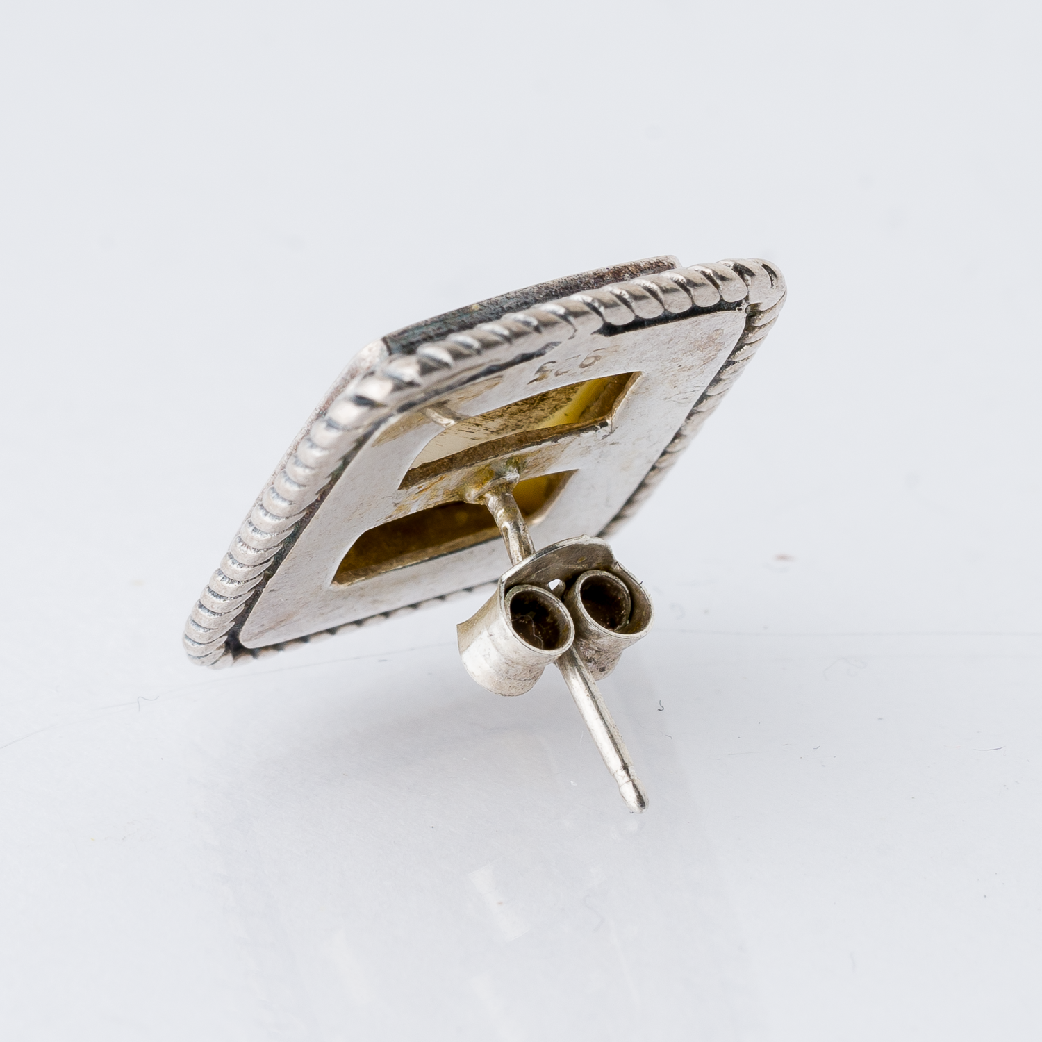 Einzelner Ohrring Ohrstecker Perlmutt 925er Silber 2,43 g2