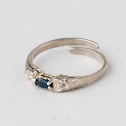 Ring Blauer Stein 1,77 g 835er Silber Größe 52 (16,5 mm Ø)0