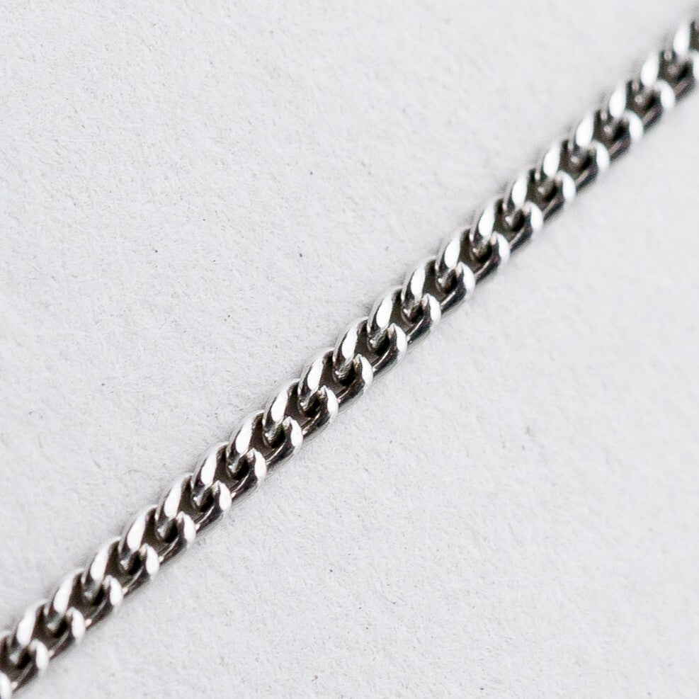 Silber Halskette 830 Panzerkette 1,2 mm 43 cm 2,18 g0