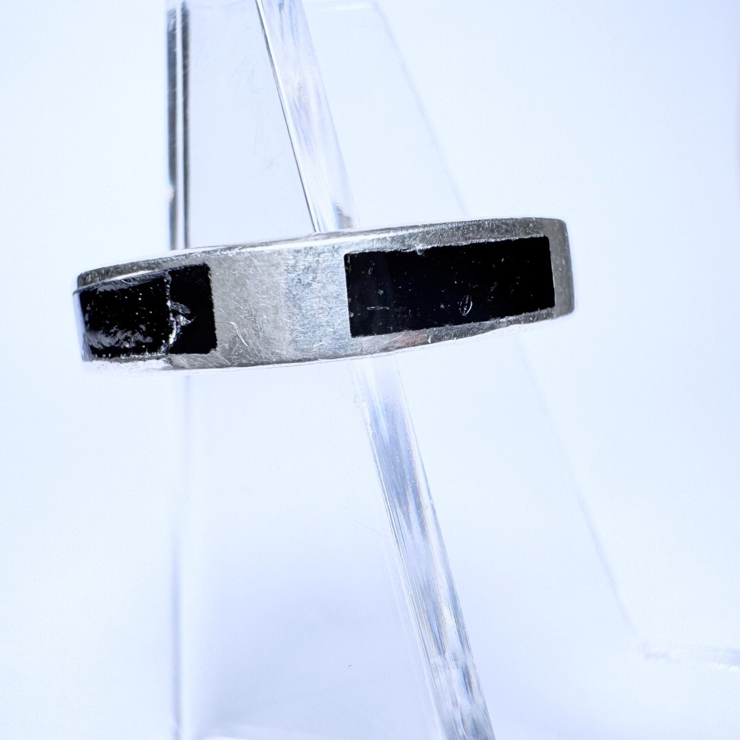 Ring 925er Silber Größe 54 mit schwarzer Emaille  3,41g5