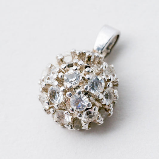 Anhänger Silber 925 Weiße Steine 1,5 cm 1,94 g0