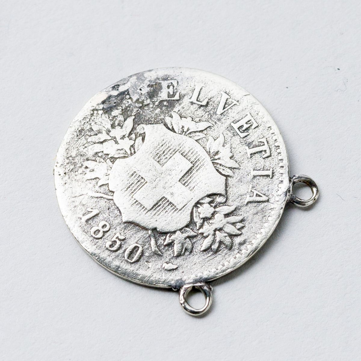 Anhänger Silber 20 Rapppen Helvetia 1850 2,2 cm 3,22 g3
