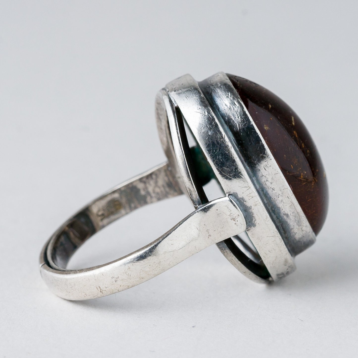 Silber Ring 835 Bernstein Größe 53 (16,8 mm Ø) 6,37 g2