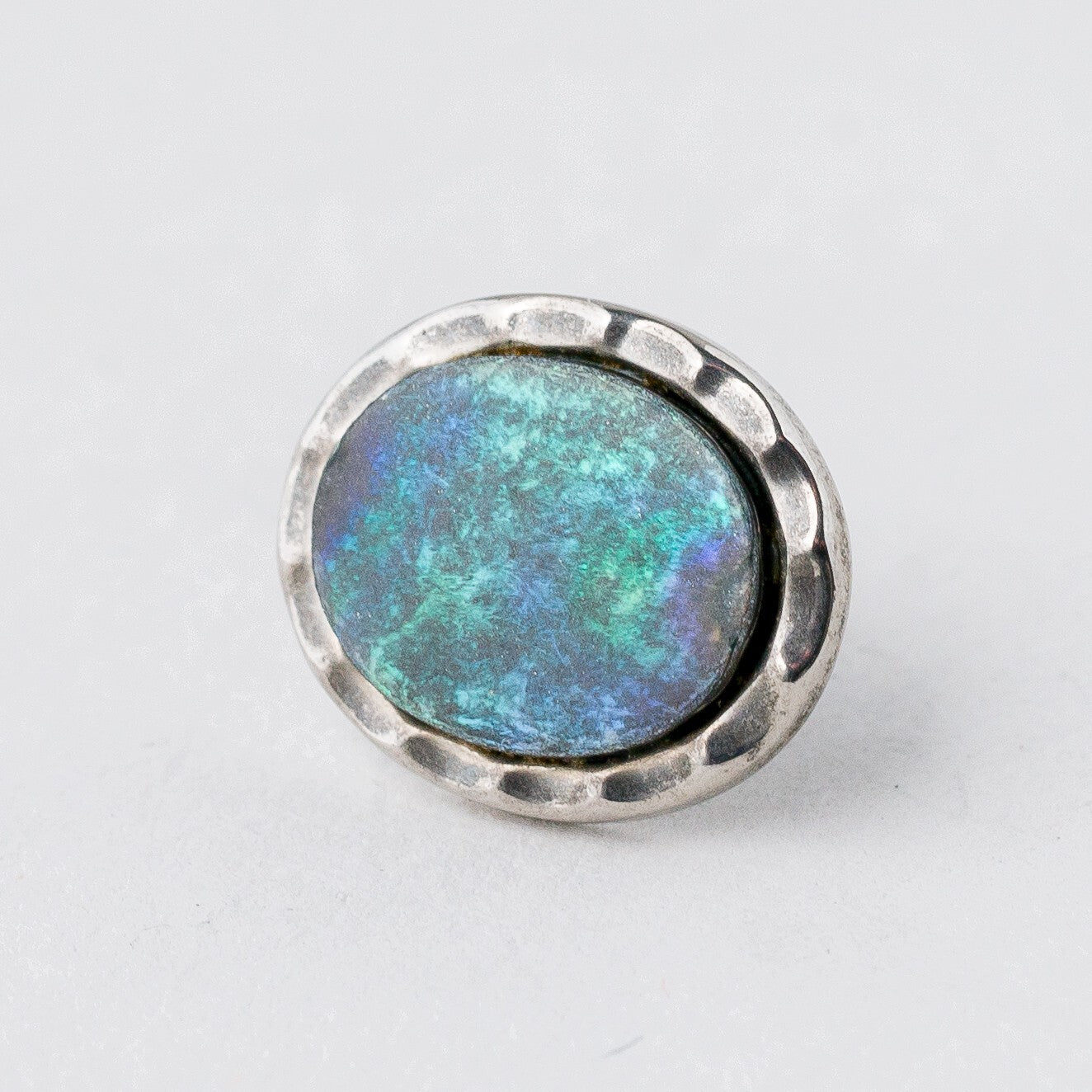 Einzelner Ohrring Ohrstecker Silber Opal 1,14 g0