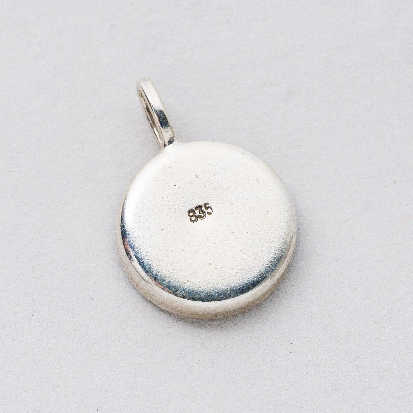 Anhänger 835 Silber Blauer Stein 1,8 cm 1,57 g3