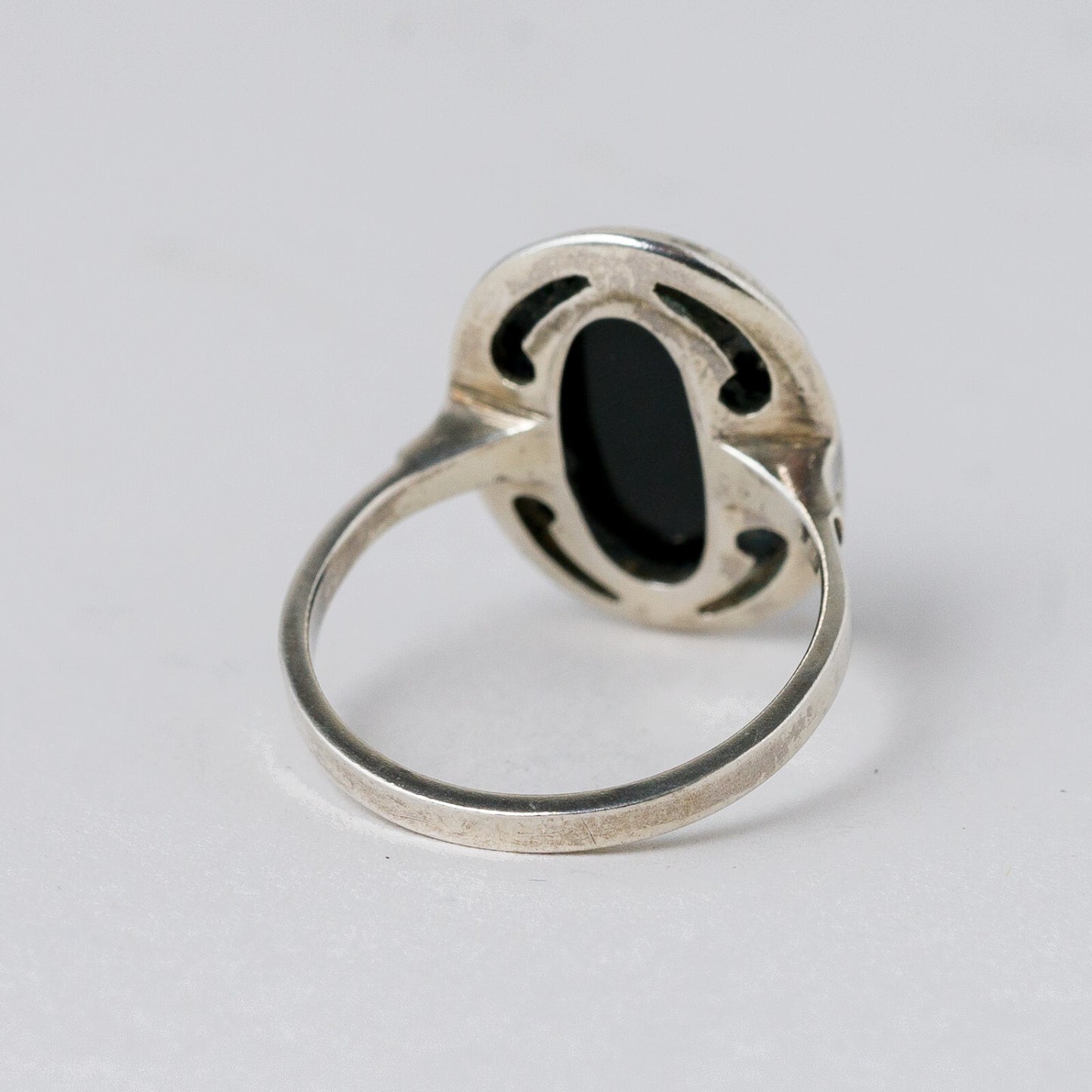 Silber Ring 835 Schwarz Größe 54 (17,2 mm Ø) 3,02 g3
