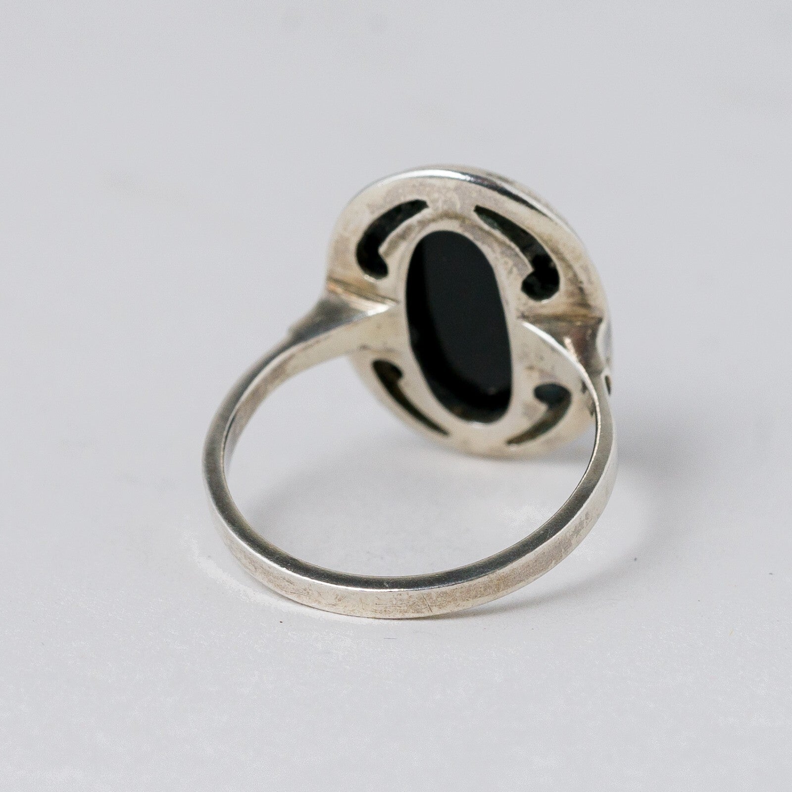 Silber Ring 835 Schwarz Größe 54 (17,2 mm Ø) 3,02 g3
