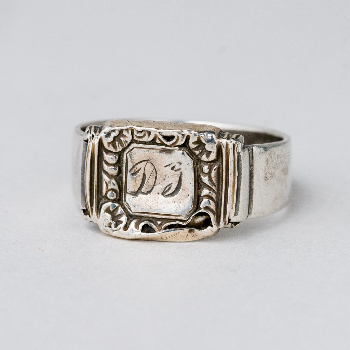 Silber Ring Monogramm"DJ" Größe 56 (17,8 mm Ø) 3,4 g5