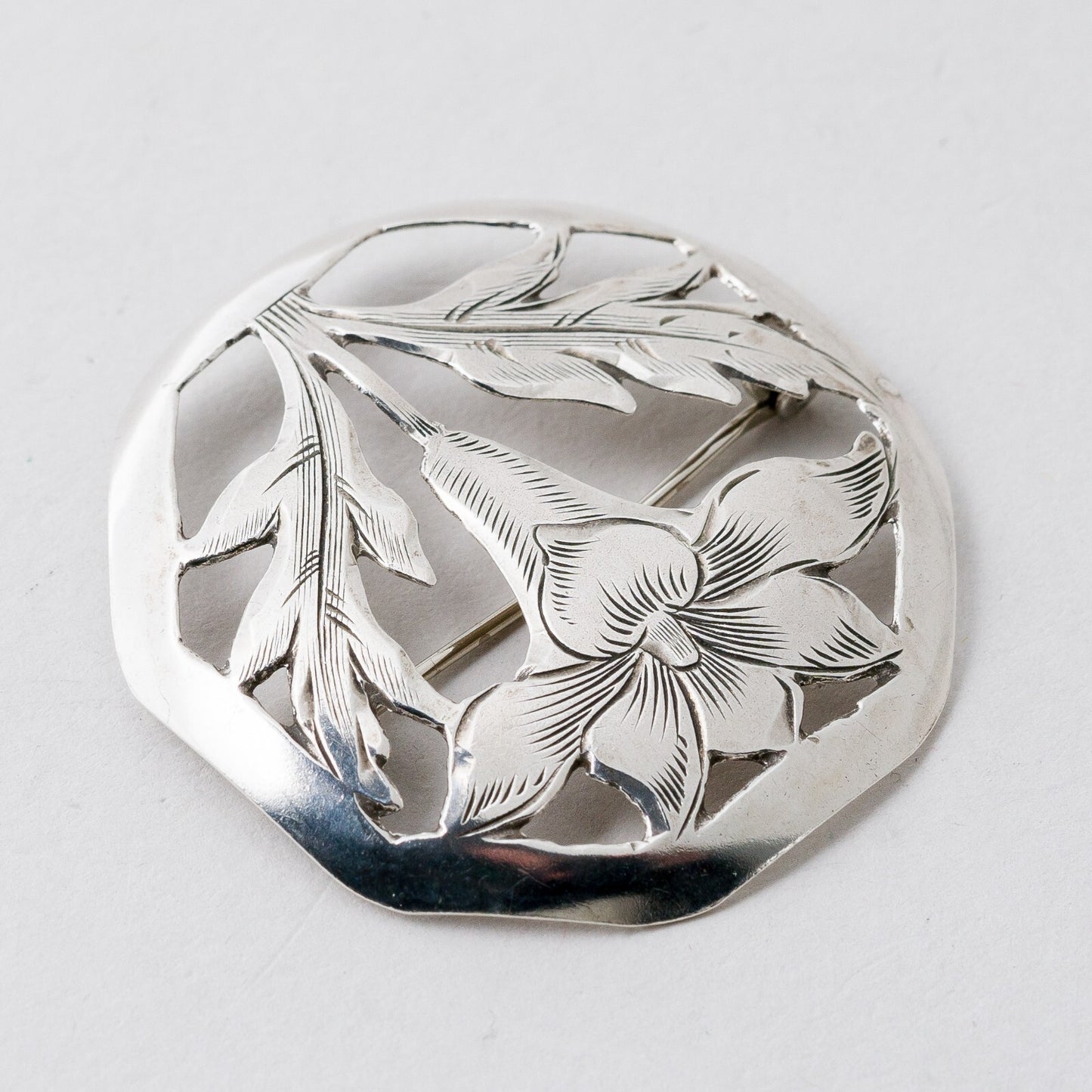 Silber Brosche 835 Floral 3,9 cm 5,86 g2