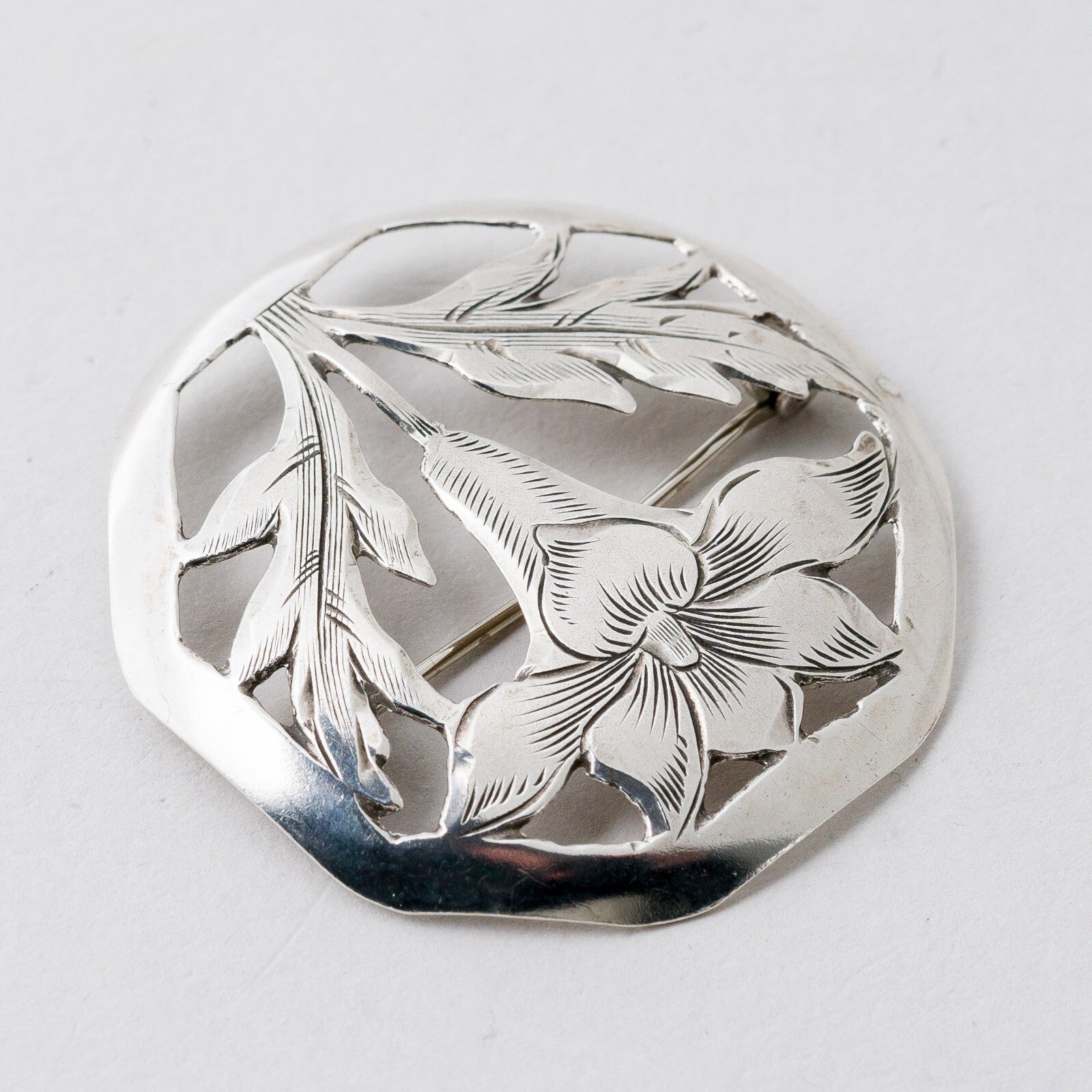 Silber Brosche 835 Floral 3,9 cm 5,86 g2