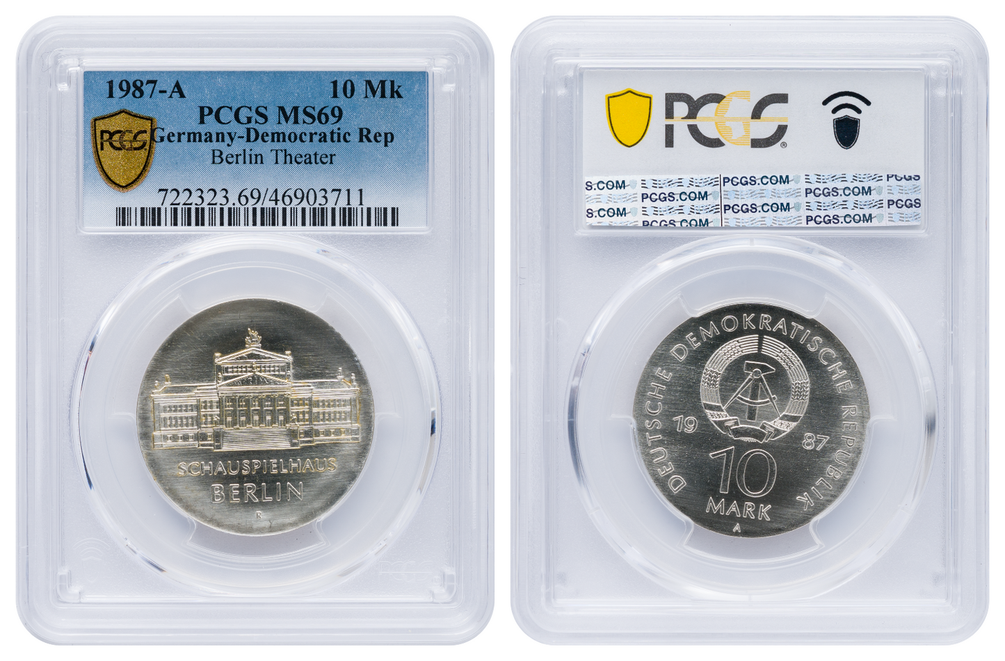 10 Mark DDR 1987 A Schauspielhaus Berlin PCGS MS69 Top Pop 21