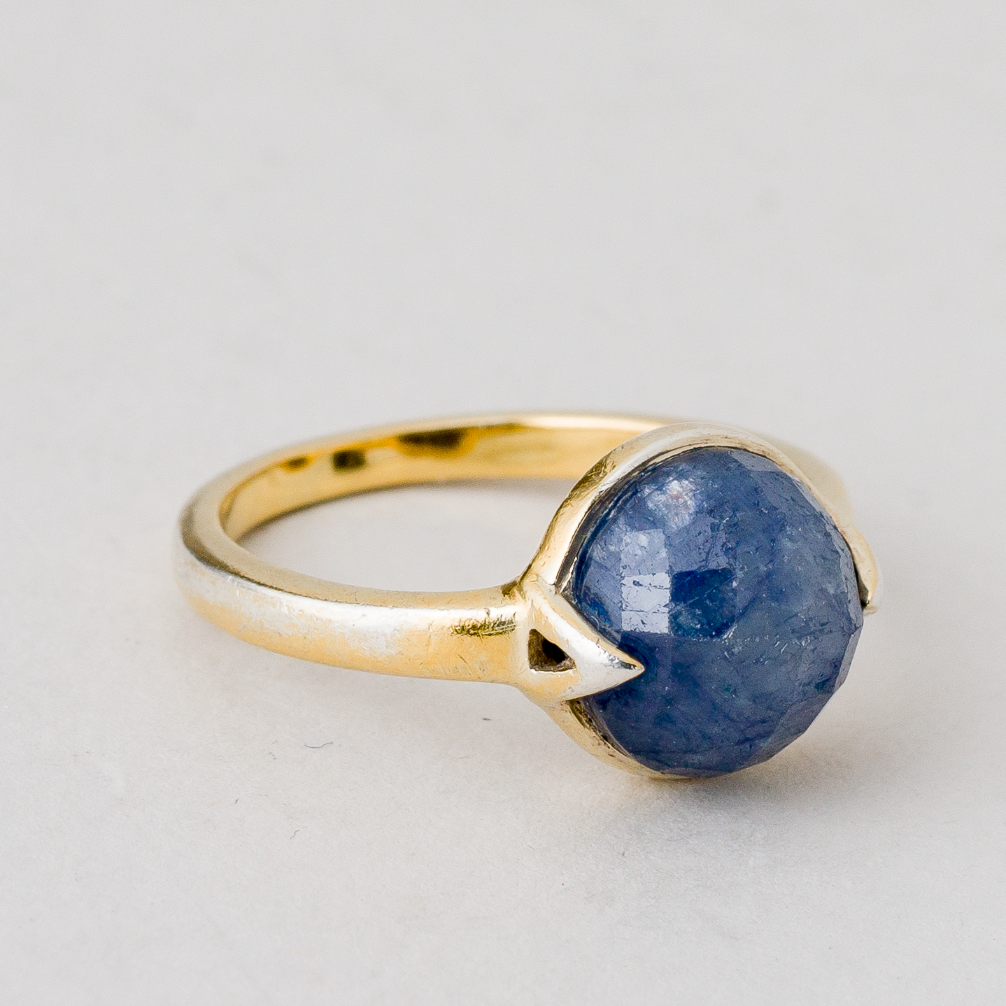 Ring Blauer Stein 3,56 g 925er Silber vergoldet Größe 55 (17,5 mm Ø)1