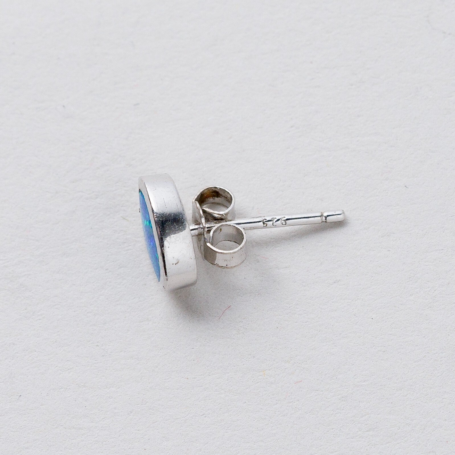 Einzelner Ohrring Ohrstecker 925 Silber Opal 0,65 g3